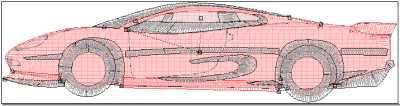 Car design, stitch rendered