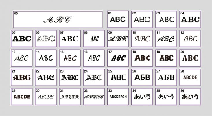 Built-in Fonts, Design & Monogram Styles